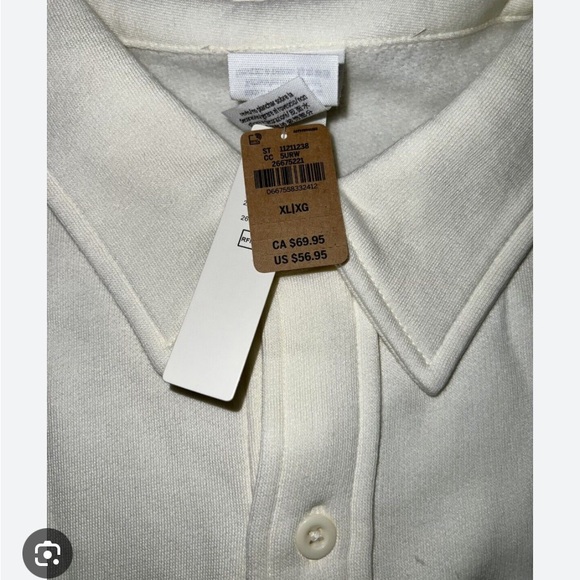 Victoria’s Secret PINK reverse fleece Shacket NWT. Size  XL/Cream - Picture 4 of 4